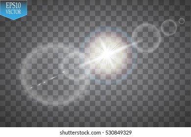 Vector transparent sunlight special lens flare light effect.
