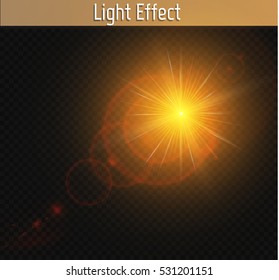 Vector transparent sunlight special lens flare light effect.