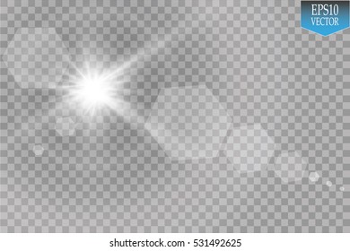 Vector transparent sunlight special lens flare light effect.
