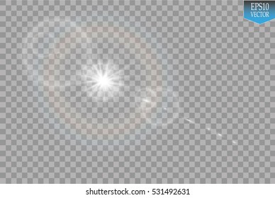 Vector transparent sunlight special lens flare light effect.
