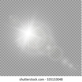 Vektortransparentes Sonnenlicht, spezieller Linsenflare-Lichteffekt.
