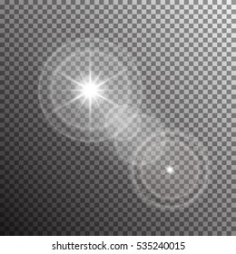 Vector transparent sunlight special lens flare light effect.