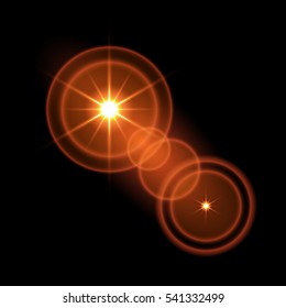 Vector transparent sunlight special lens flare light effect.