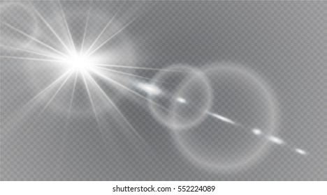 Vector transparent sunlight special lens flare light effect.