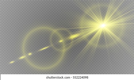 Vector transparent sunlight special lens flare light effect.