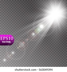 Vector transparent sunlight special lens flare light effect.