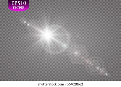 Vector transparent sunlight special lens flare light effect.