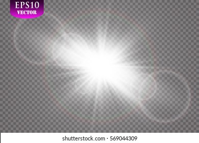 Vector transparent sunlight special lens flare light effect.