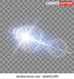Vector transparent sunlight special lens flare light effect.