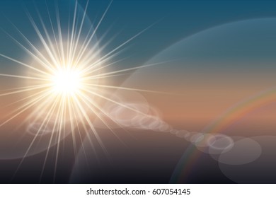 Vector transparent sunlight special lens flare light effect. Sun flash
