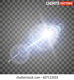 Vector transparent sunlight special lens flare light effect.