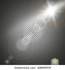 Vector transparent sunlight special lens flare light effect