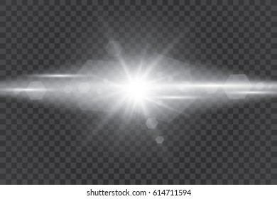 Vector transparent sunlight special lens flare light effect. Sun flash with rays and spotlight
