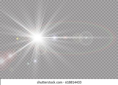 Vector transparent sunlight special lens flare light effect.