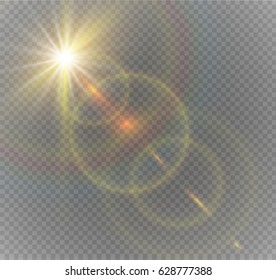 Vector transparent sunlight special lens flare light effect.