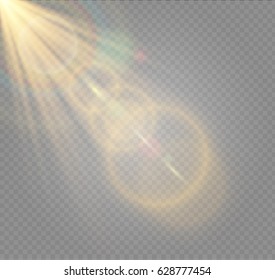 Vector transparent sunlight special lens flare light effect.
