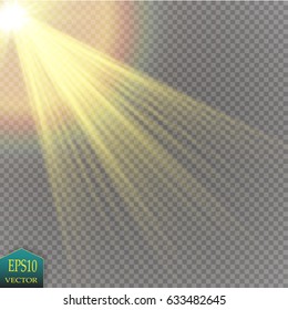 Vector transparent sunlight special lens flare light effect.