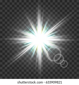 Vector transparent sunlight special lens flare light effect.