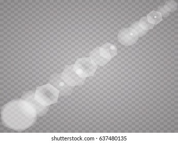 Vector transparent sunlight special lens flare light effect. Sun flash with rays and spotlight. The glow lighting effect. Star burst with sparkles. The sun's rays, glare