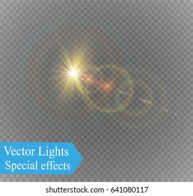 Vector transparent sunlight special lens flare light effect.