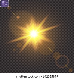 Vector transparent sunlight special lens flare light effect.
