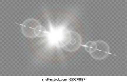 Vector transparent sunlight special lens flare light effect.
