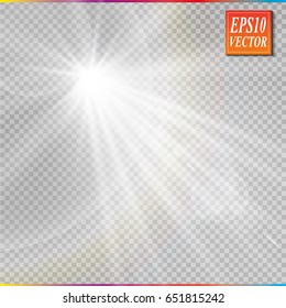 Vector transparent sunlight special lens flare light effect.
