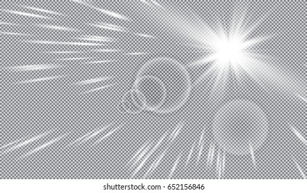 Vector transparent sunlight special lens flare light effect.