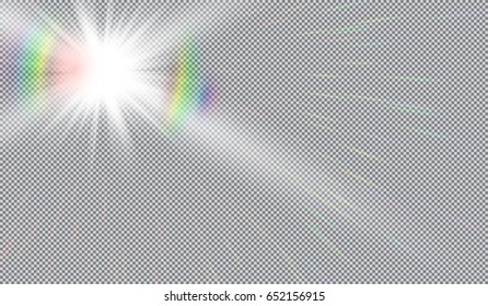 Vector transparent sunlight special lens flare light effect.