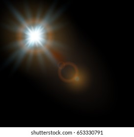 Vector transparent sunlight special lens flare light effect.