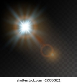 Vector transparent sunlight special lens flare light effect.