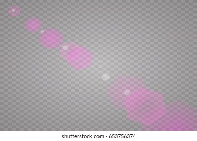 Vector transparent sunlight special lens flare light effect. Purple