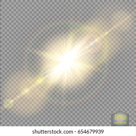 Vector transparent sunlight special lens flare light effect.