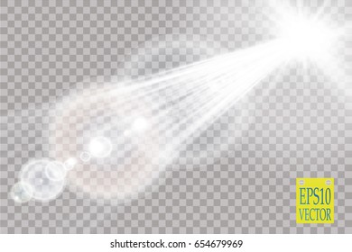 Vector transparent sunlight special lens flare light effect.