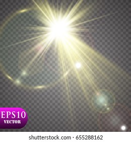 Vector transparent sunlight special lens flare light effect.