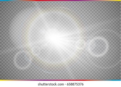 Vector transparent sunlight special lens flare light effect.
