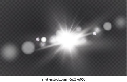 Vector transparent sunlight special lens flare light effect.