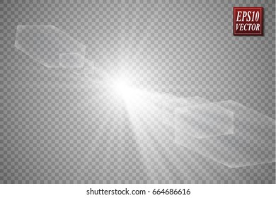 Vector transparent sunlight special lens flare light effect.
