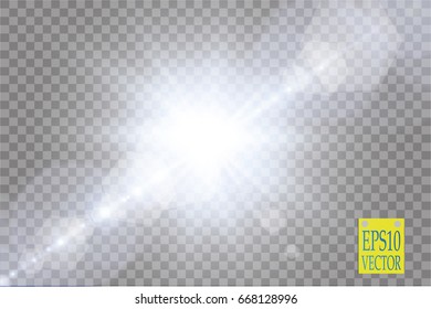 Vector transparent sunlight special lens flare light effect.