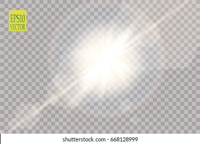 Vector transparent sunlight special lens flare light effect.
