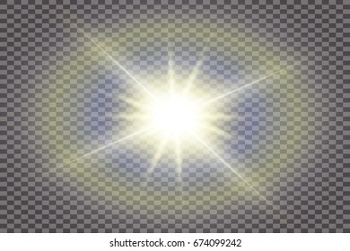 Vector transparent sunlight special lens flare effect.