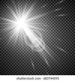 Vector transparent sunlight special lens flare light effect.