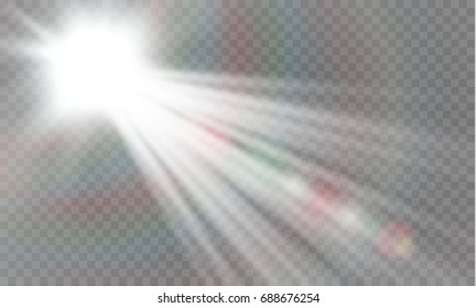 Vector transparent sunlight special lens flare light effect.