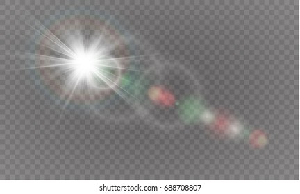 Vector transparent sunlight special lens flare light effect.