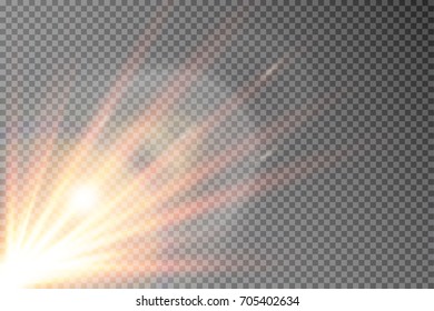 Vector transparent sunlight special lens flare light effect.
