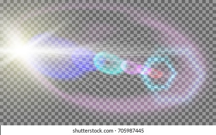 Vector transparent sunlight special lens flare light effect.