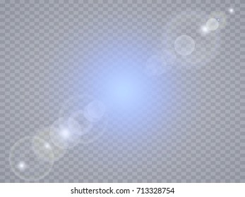 Vector transparent sunlight special lens flare light effect. Sun flash with rays and spotlight