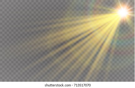 Vector transparent sunlight special lens flare light effect.