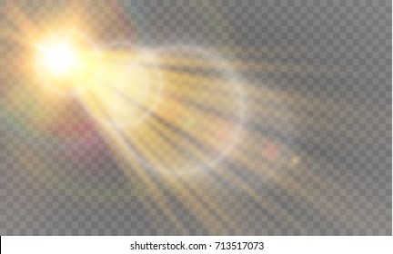 Vector Transparent Sunlight Special Lens Flare Light Effect.