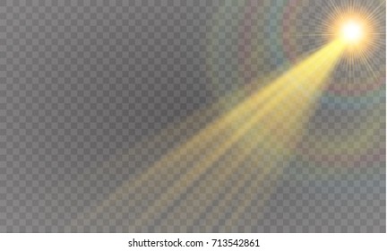 Vector transparent sunlight special lens flare light effect.